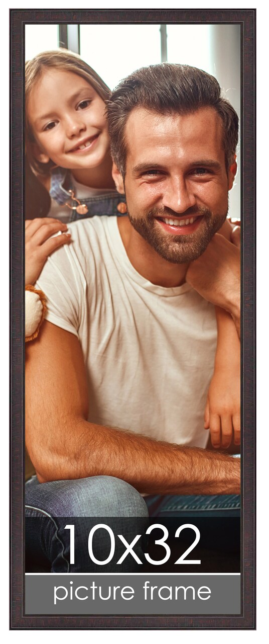 Panoramic Textured Brown Picture Frame - UV Acrylic, Foam Board Backing, Hanging Hardware